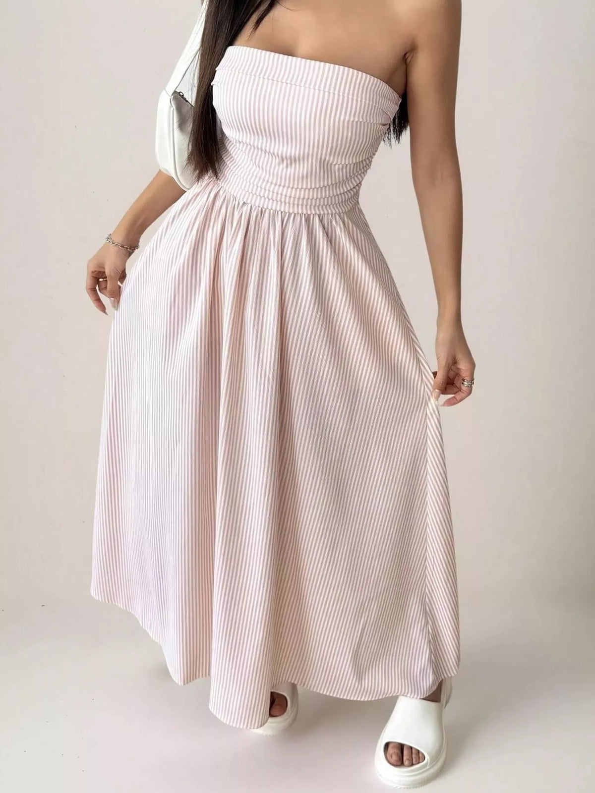 Full length striped maxi dress