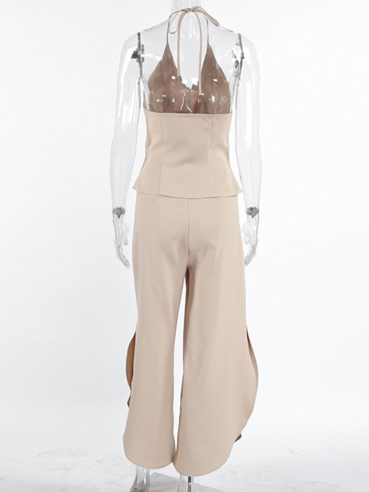 Halter Neck Vest and Wide Leg Pants Set, view 7