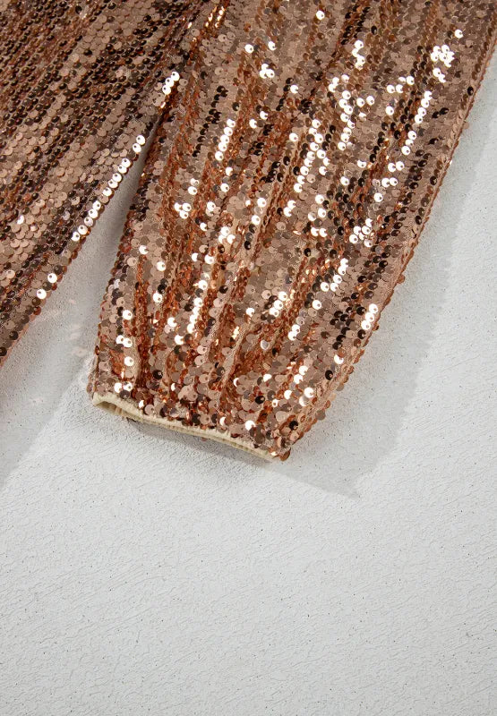 Sequin mini dress fabric shimmer detail