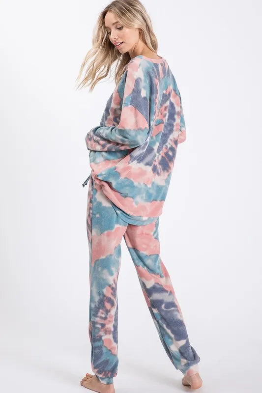 BiBi Tie Dye French Terry Casual Pants - Fashorio