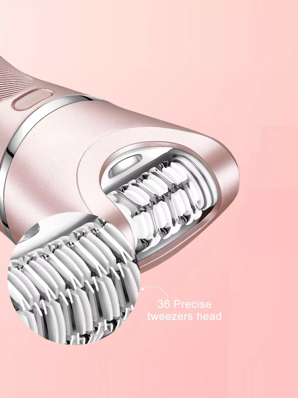 Epilator held in hand for scale