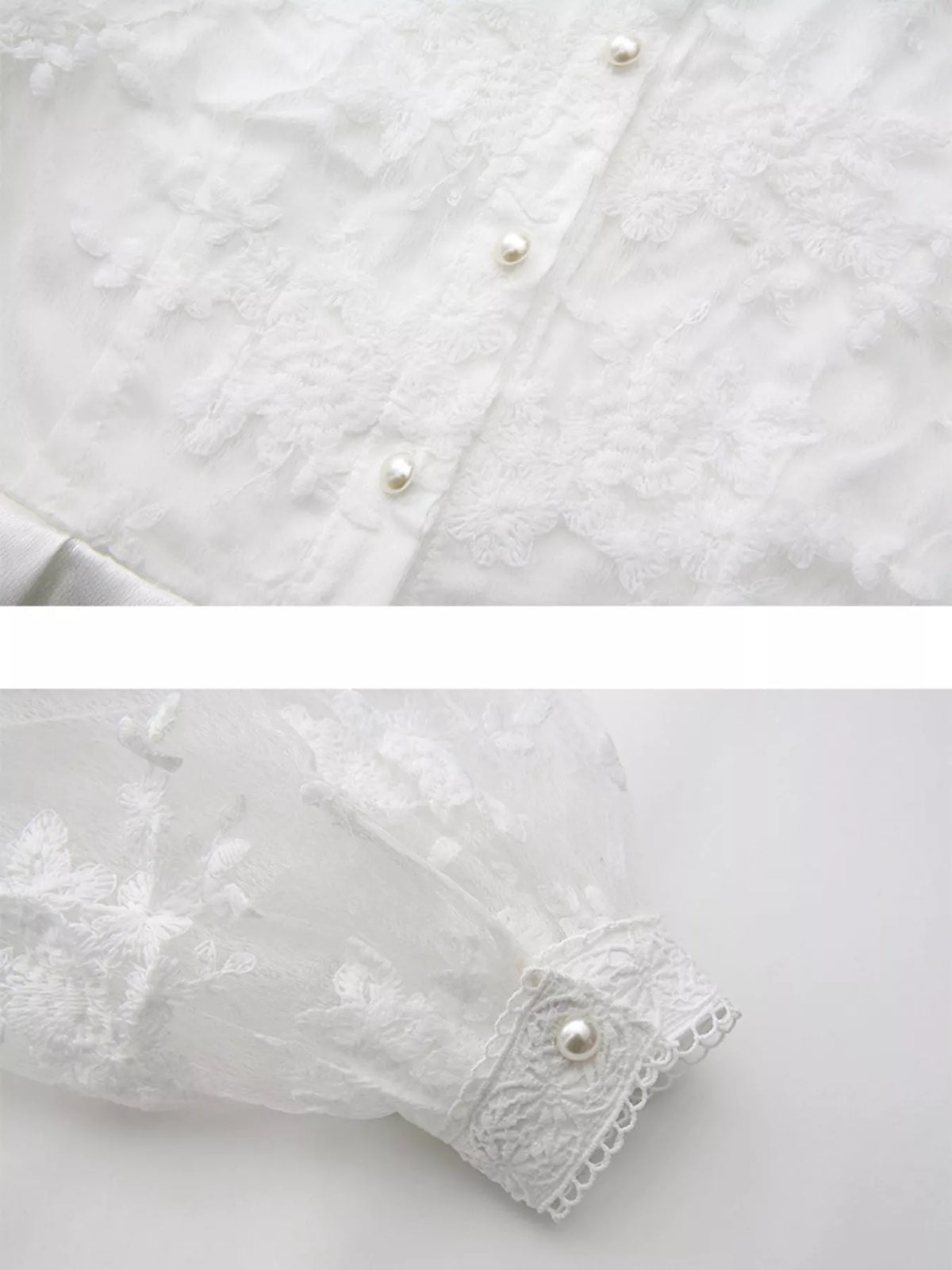 Brocade lace lantern sleeve belted maxi dress in white belted waist detail
