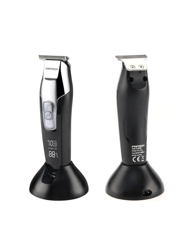 Rechargeable cordless hair clipper in black