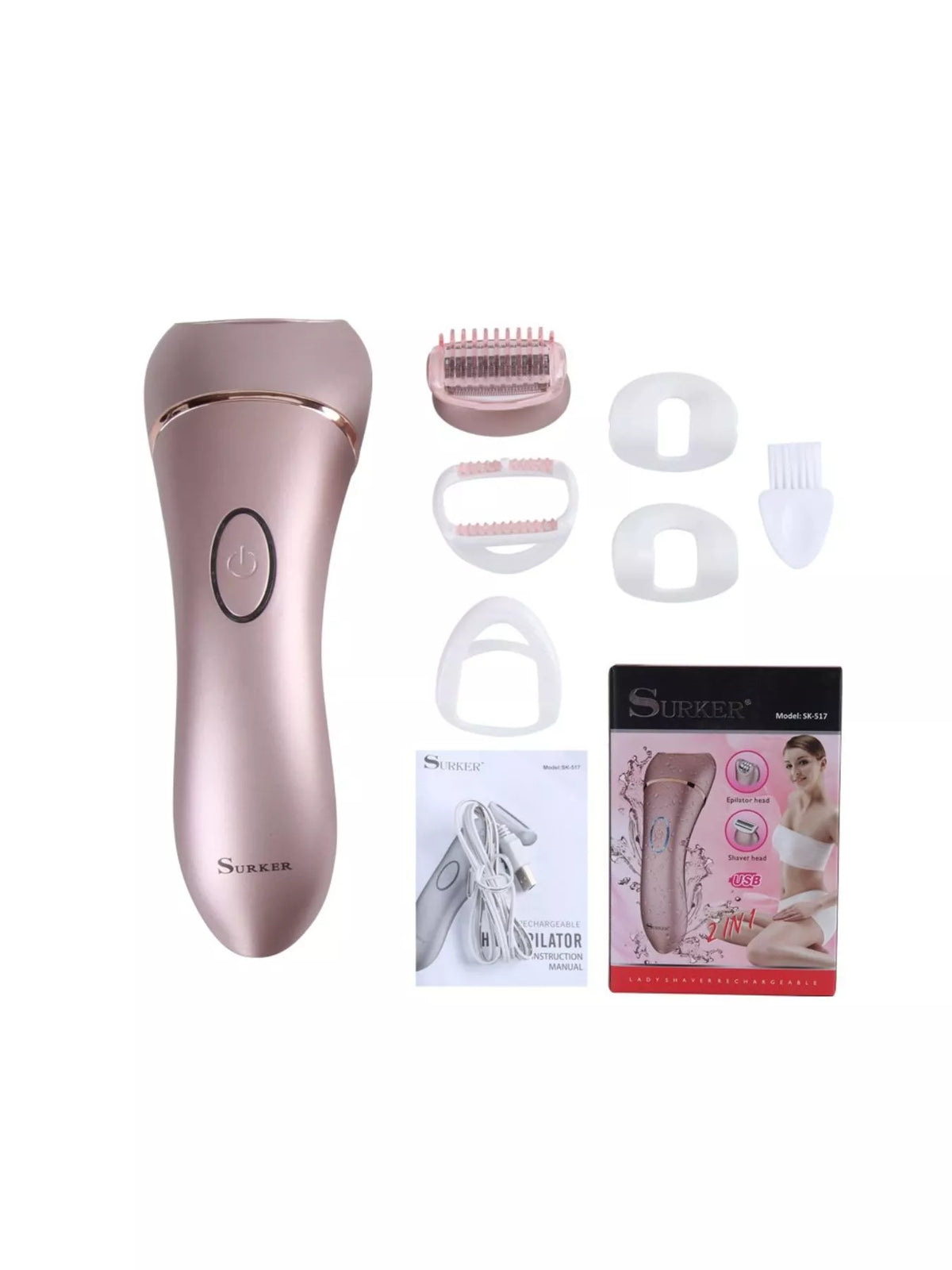 Epilator held in hand
