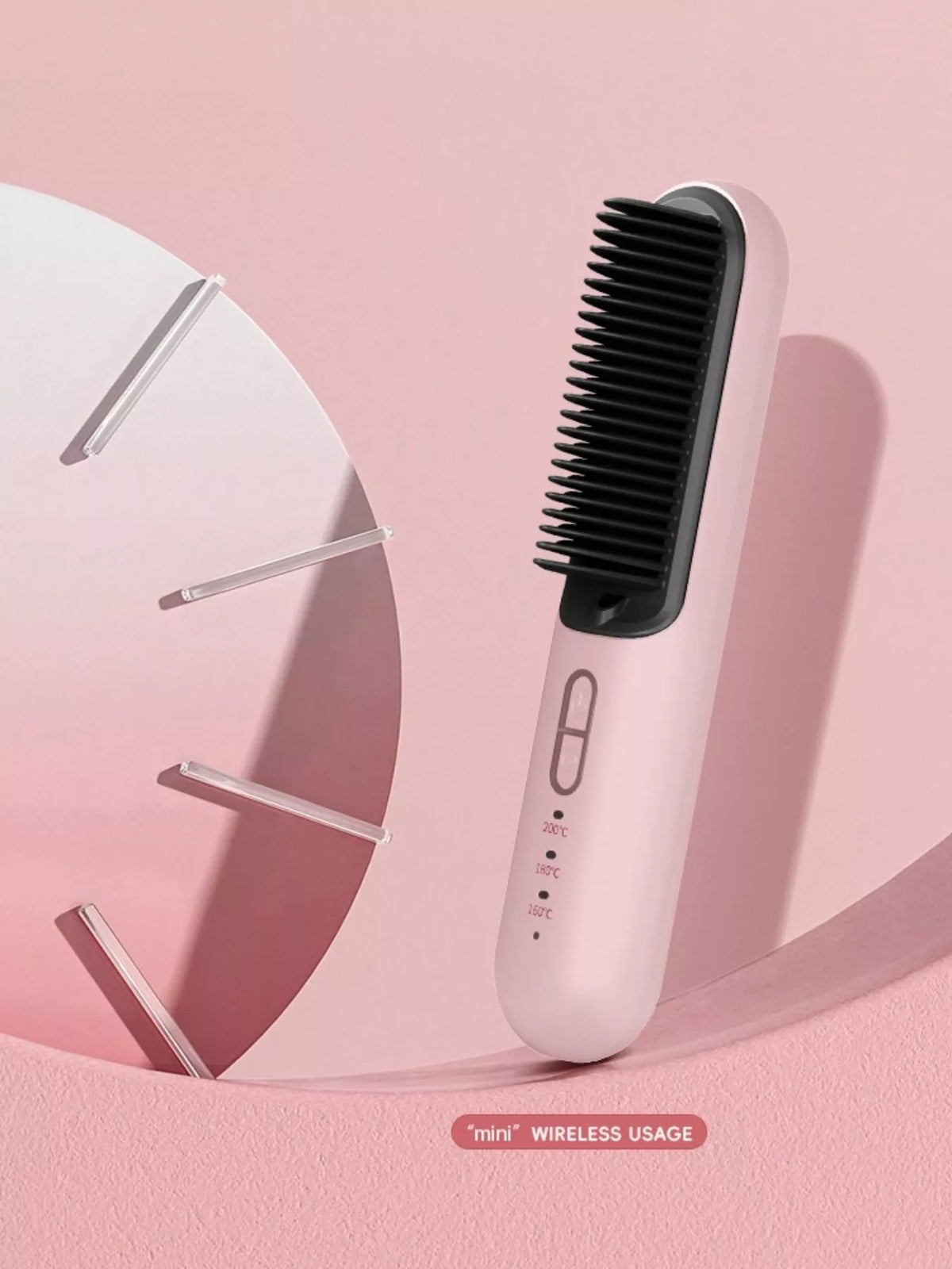 Straightening comb heated teeth close up
