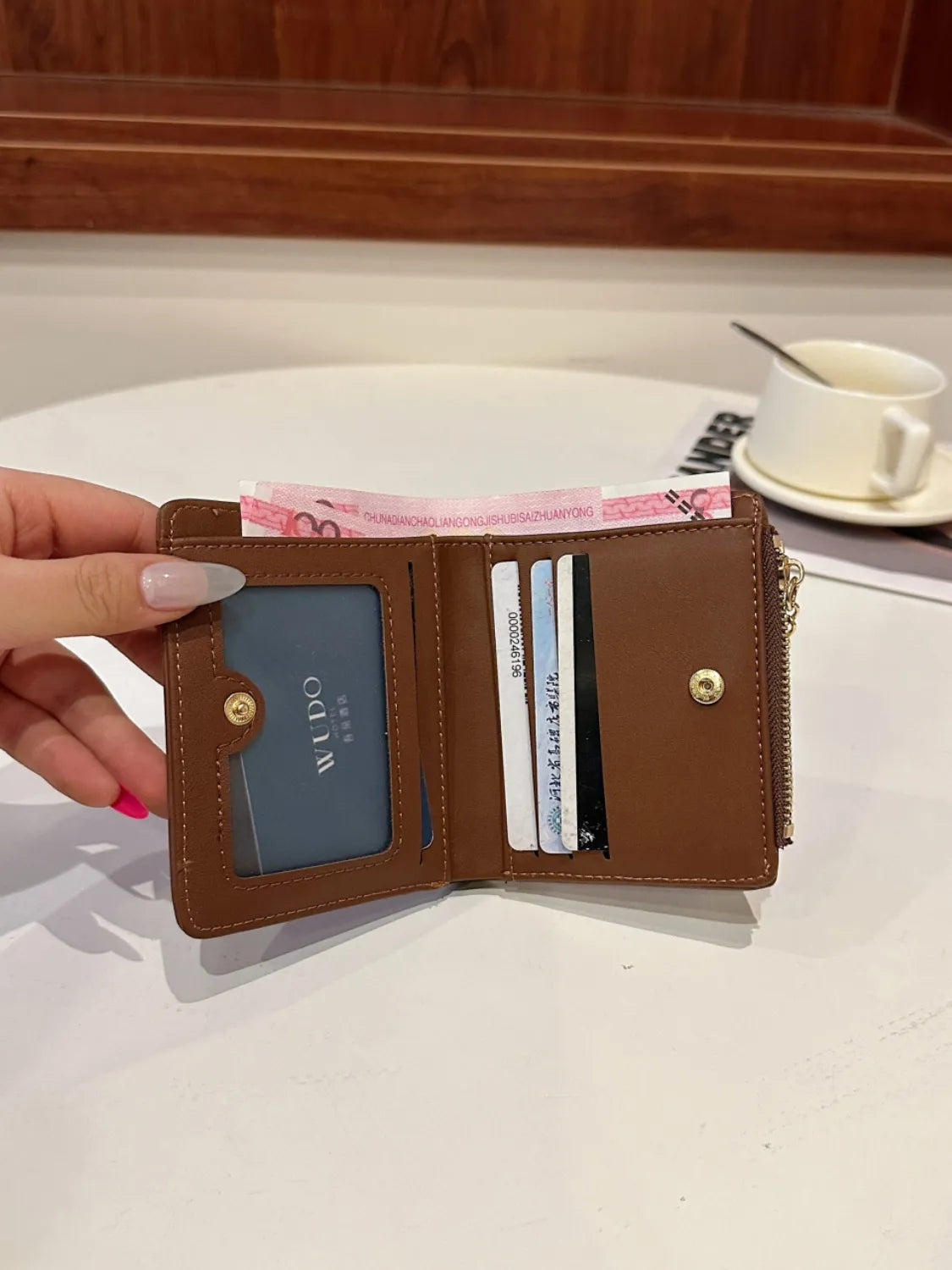 PU Leather Color Block Wallet - Fashorio