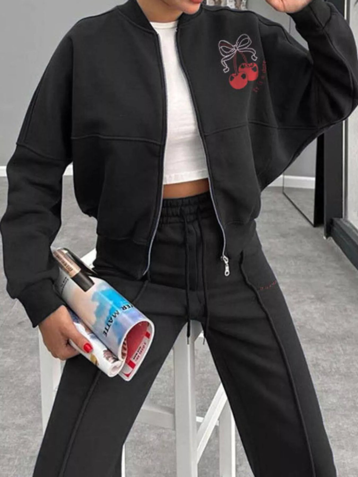 Zip up set full outfit