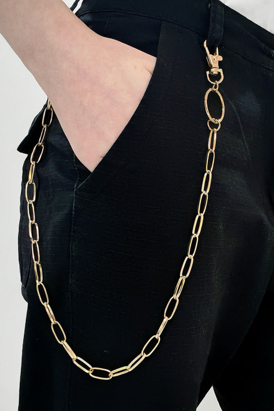 Iron Chain Belt Gold One Size - Fashorio
