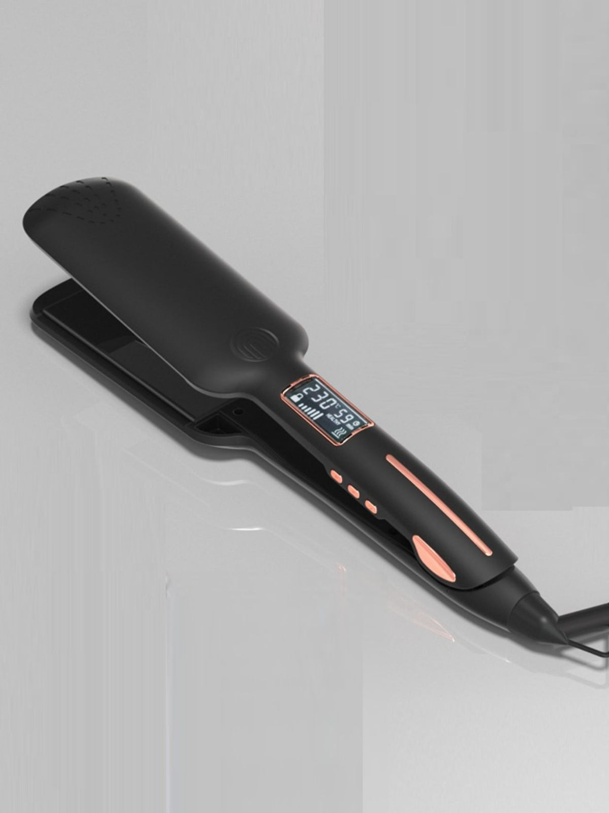 Hair straightener controls close up