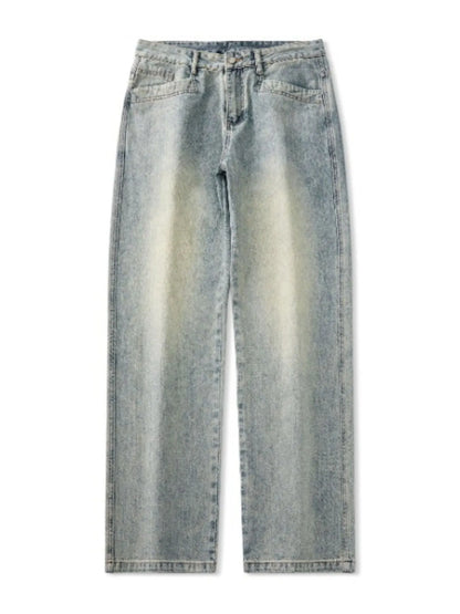 Men's Washed Straight Leg Jeans - Fashorio