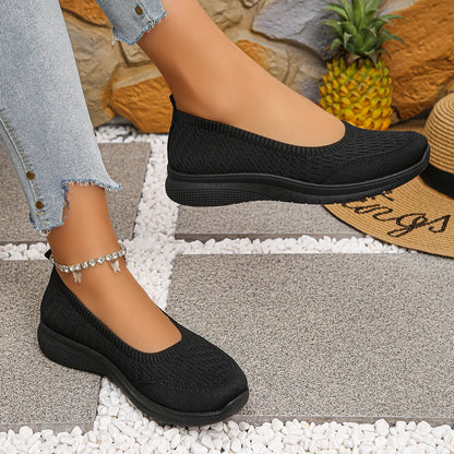 Round Toe Mesh Slip-Ons - Fashorio