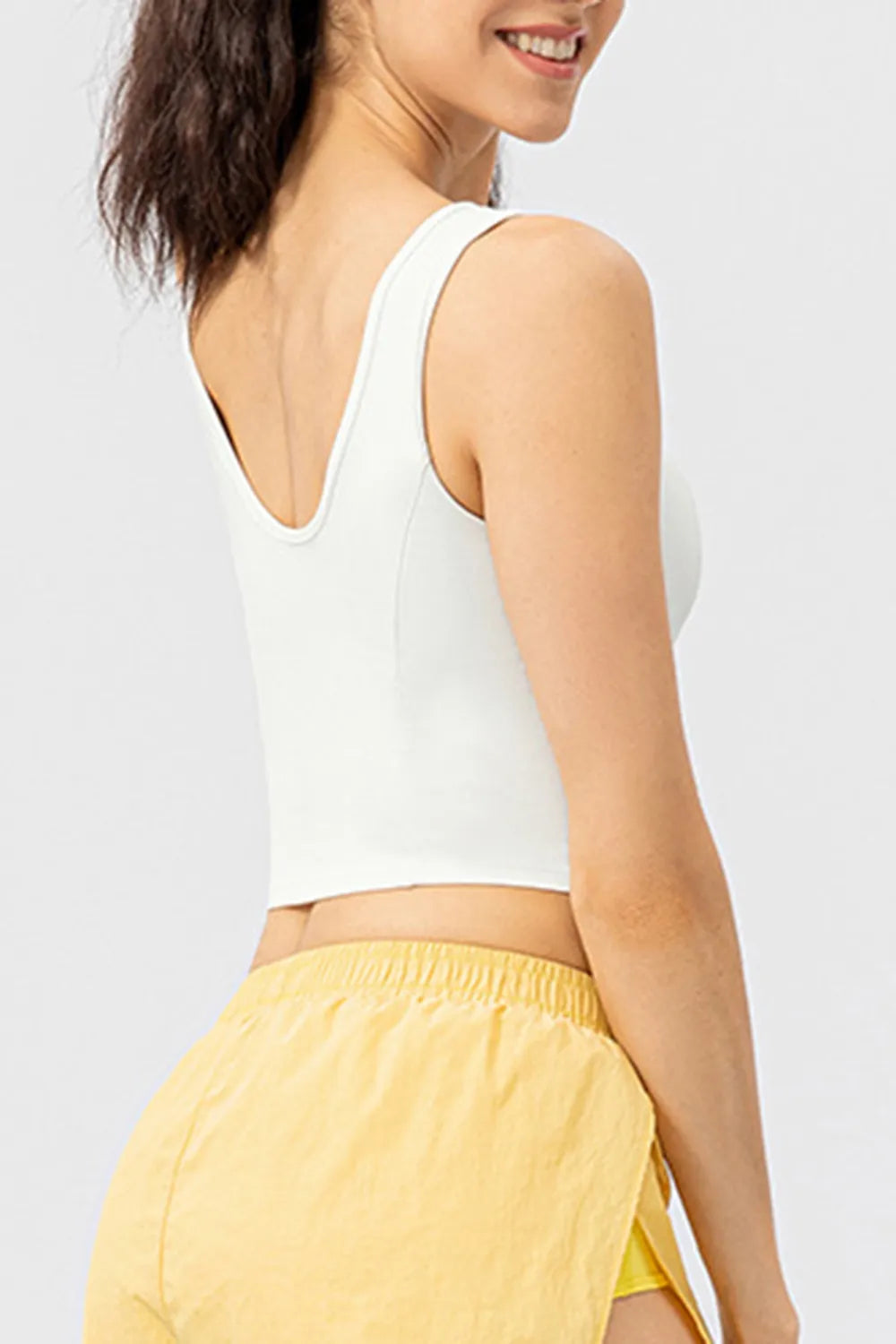 Round Neck Wide Strap Active Tank - Fashorio