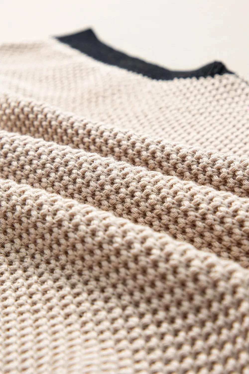 Full look in khaki knit sweater