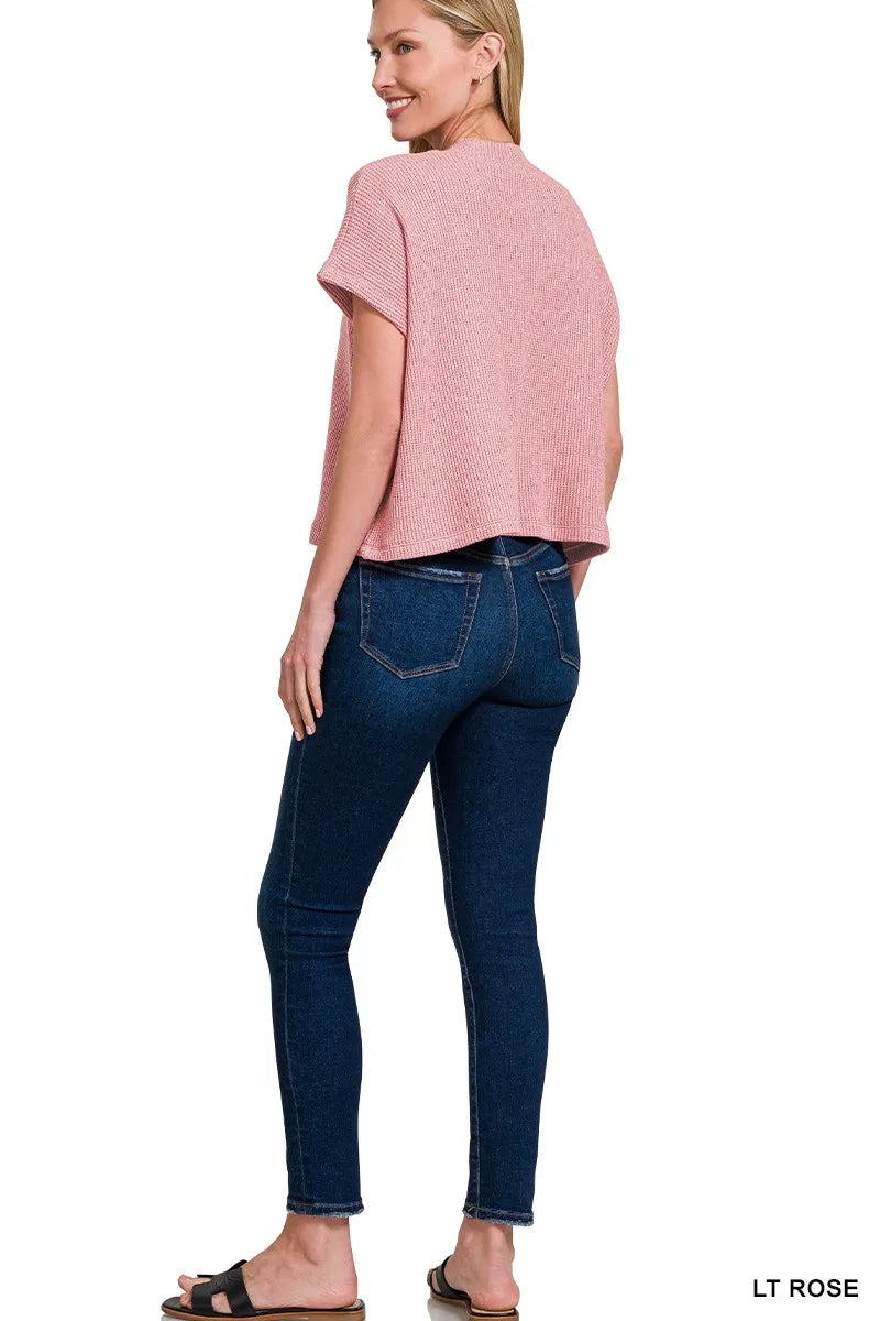 Boxy Sweater Top and Pants Set in Rose view 7
