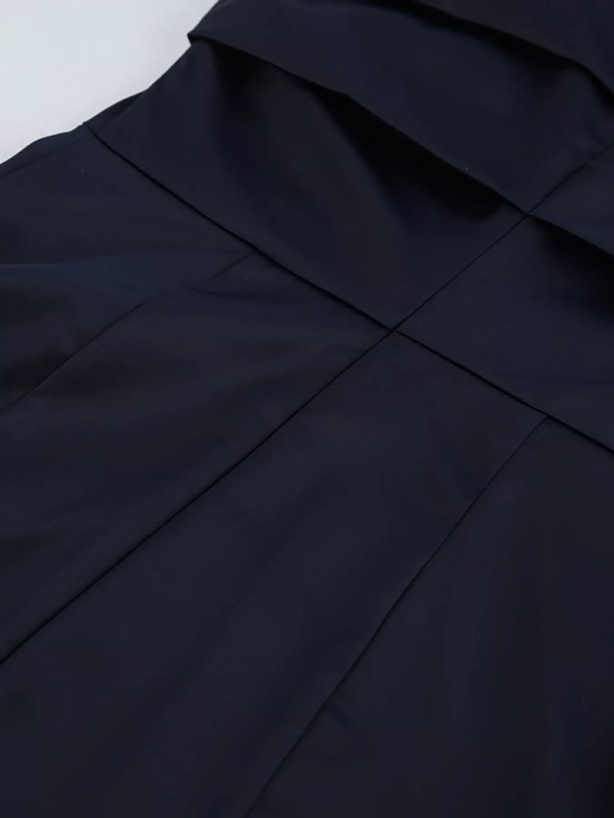 Dark Navy mock neck flounce sleeve dress side view