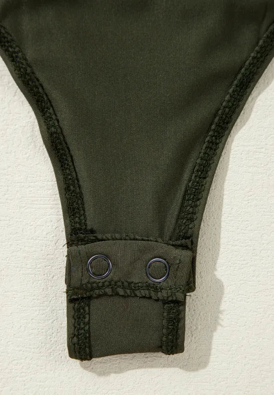 Ruched Surplice Long Sleeve Bodysuit - Fashorio