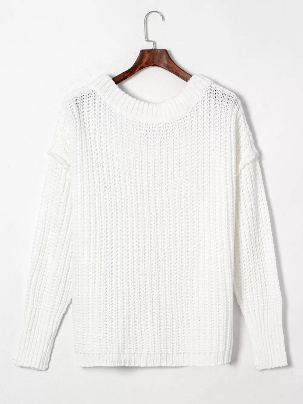 Slouchy Chunky Ribbed Sweater close up
