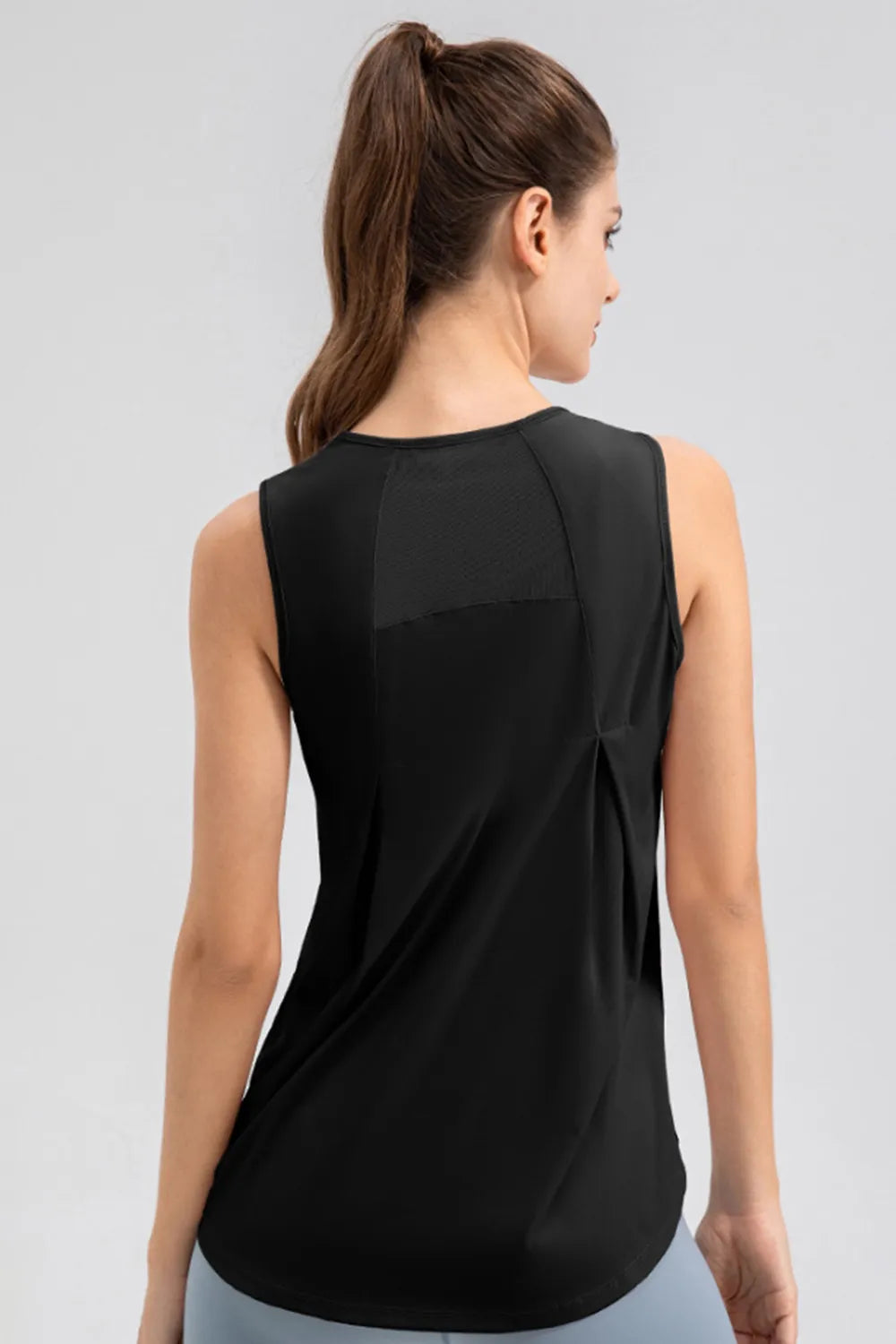 Round Neck Wide Strap Active Tank back detail