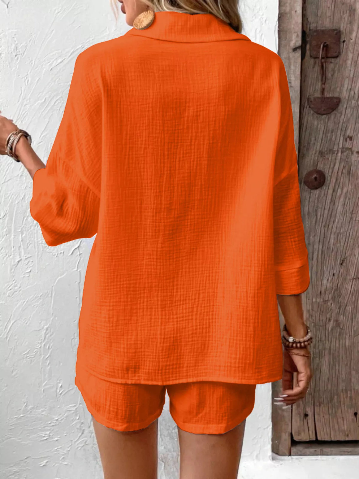 Button Detail Top and Shorts Set, view 21