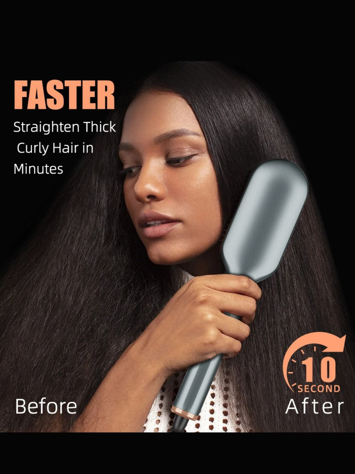 Sleek smoothed hair result