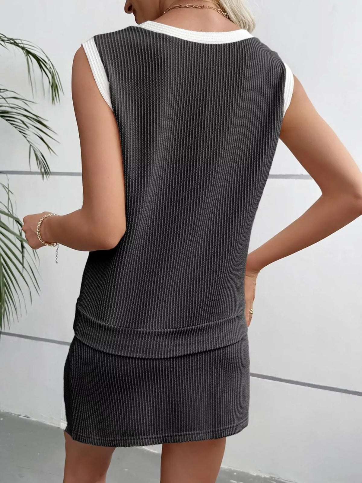 Ribbed knit set additional color front view