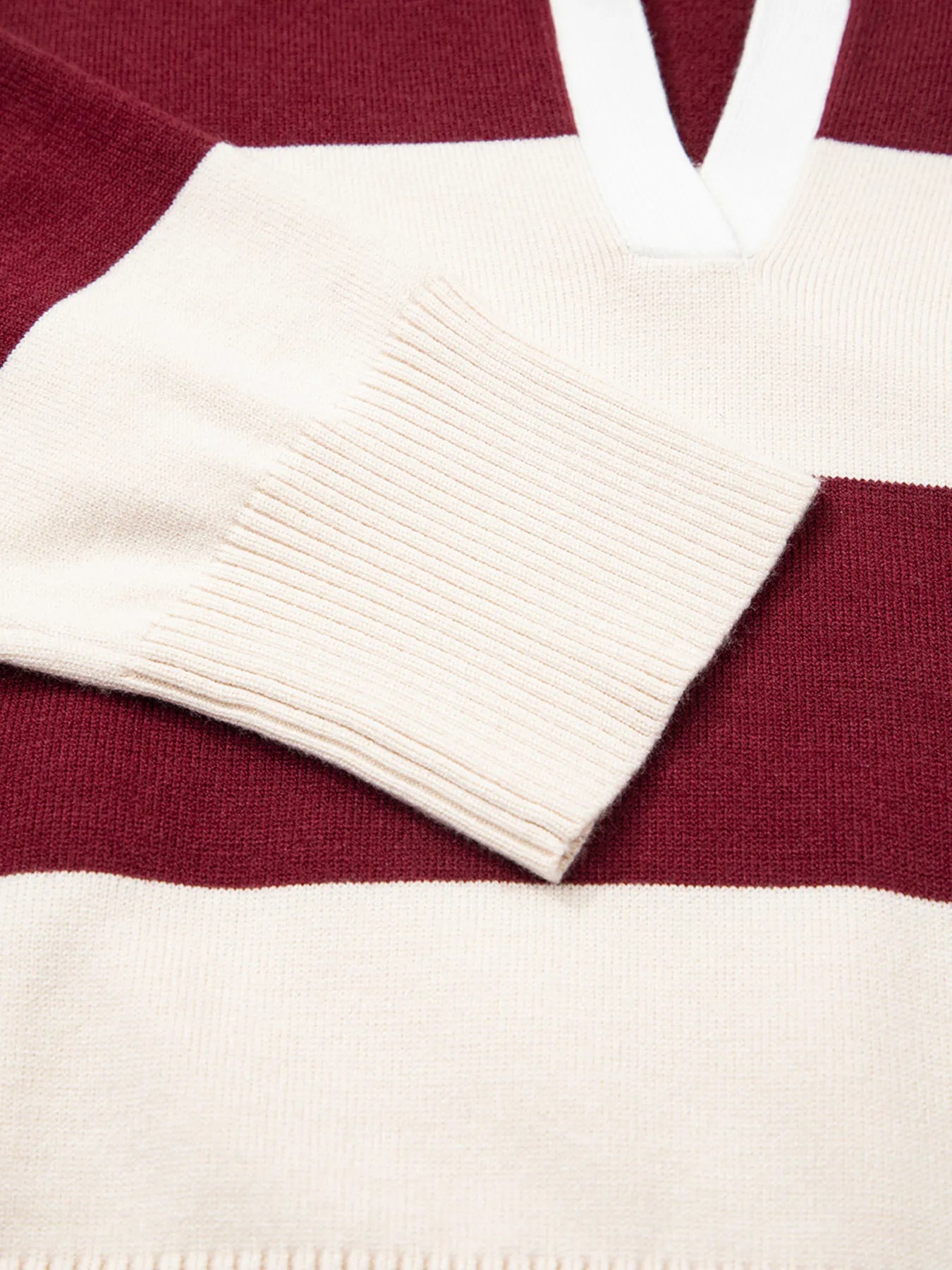 Color Block Long Sleeve Knit Top - Fashorio