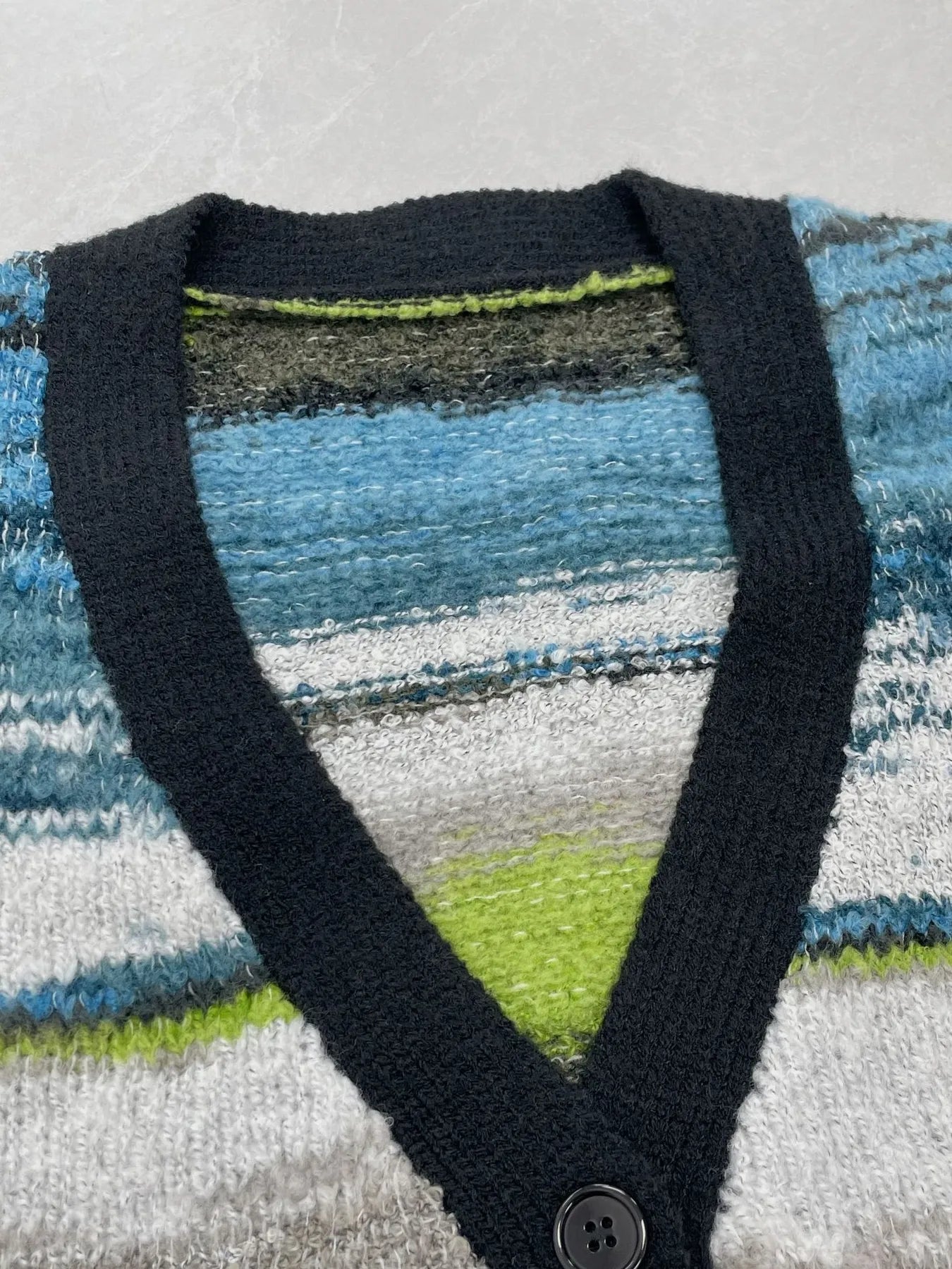 Gradient Stripe Button-Up Cardigan - Fashorio