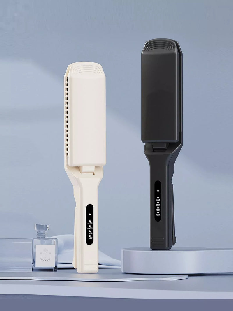 Adjustable temperature hair straightener full view