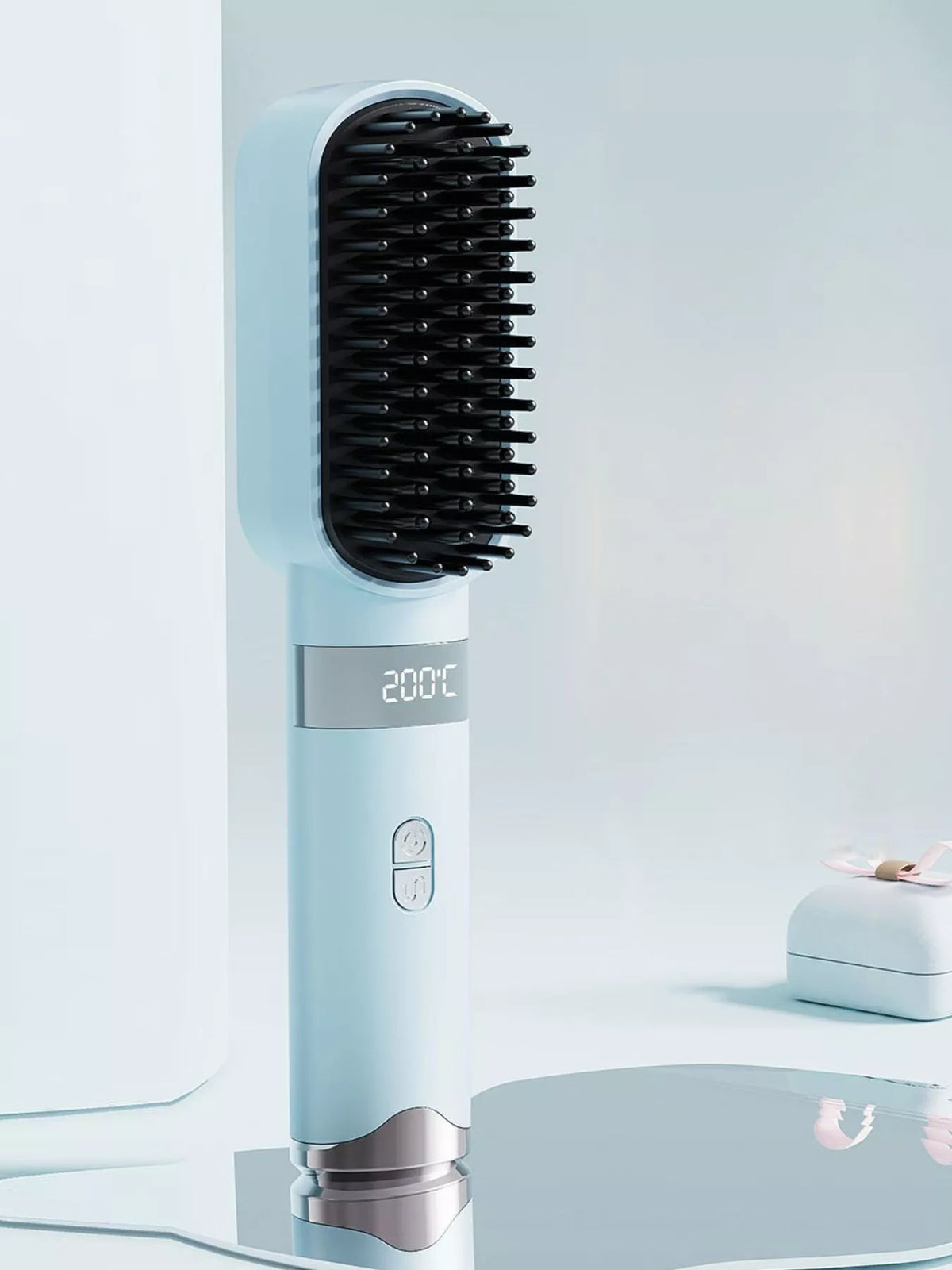 Light blue fast heating straightening comb