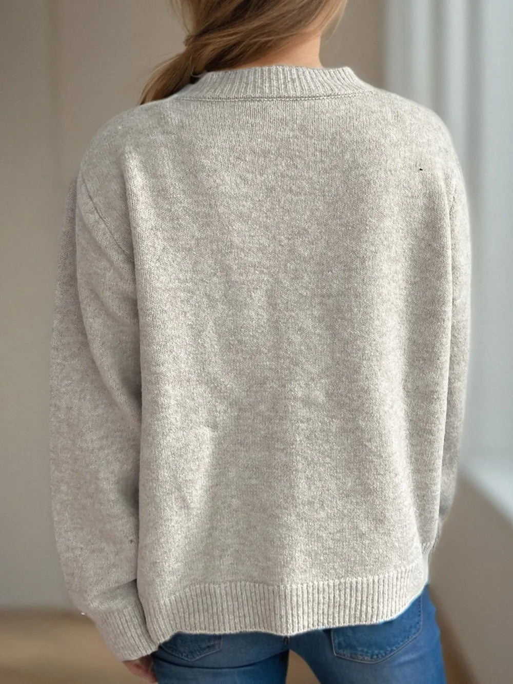 Button Down Long Sleeve Cardigan - Fashorio