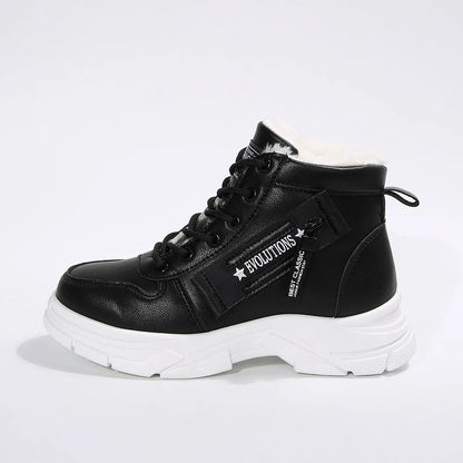 Premium Lace-Up Combat Boots with Fleece Line - Fashorio