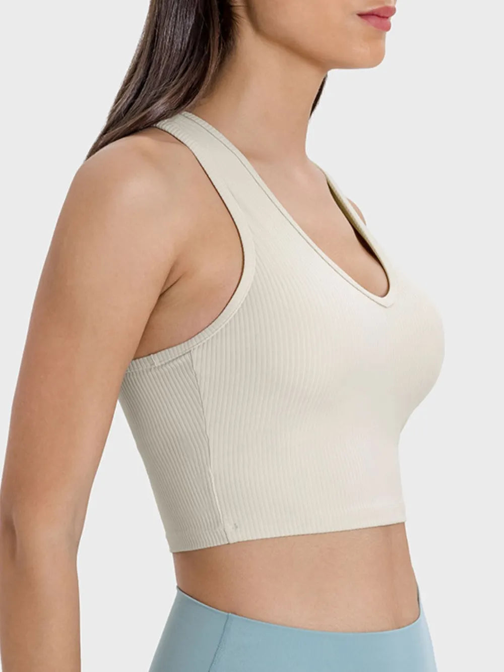 Millennia Scoop Neck Wide Strap Active Tank - Fashorio