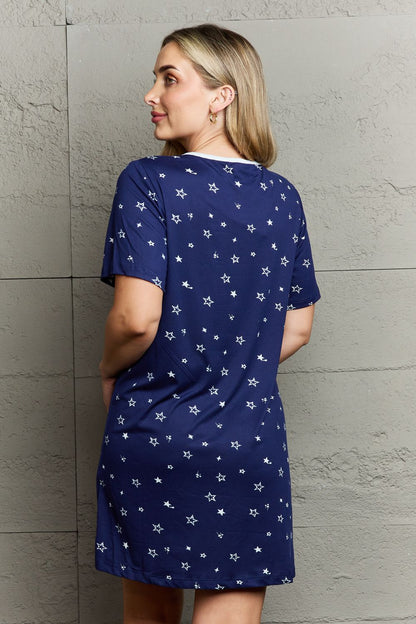 MOON NITE Quilted Quivers Button Down Sleepwear Dress - Fashorio