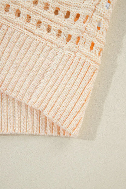 Openwork Open Front Cardigan - Fashorio