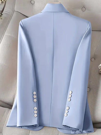 Single-Button Long Sleeve Blazer - Fashorio