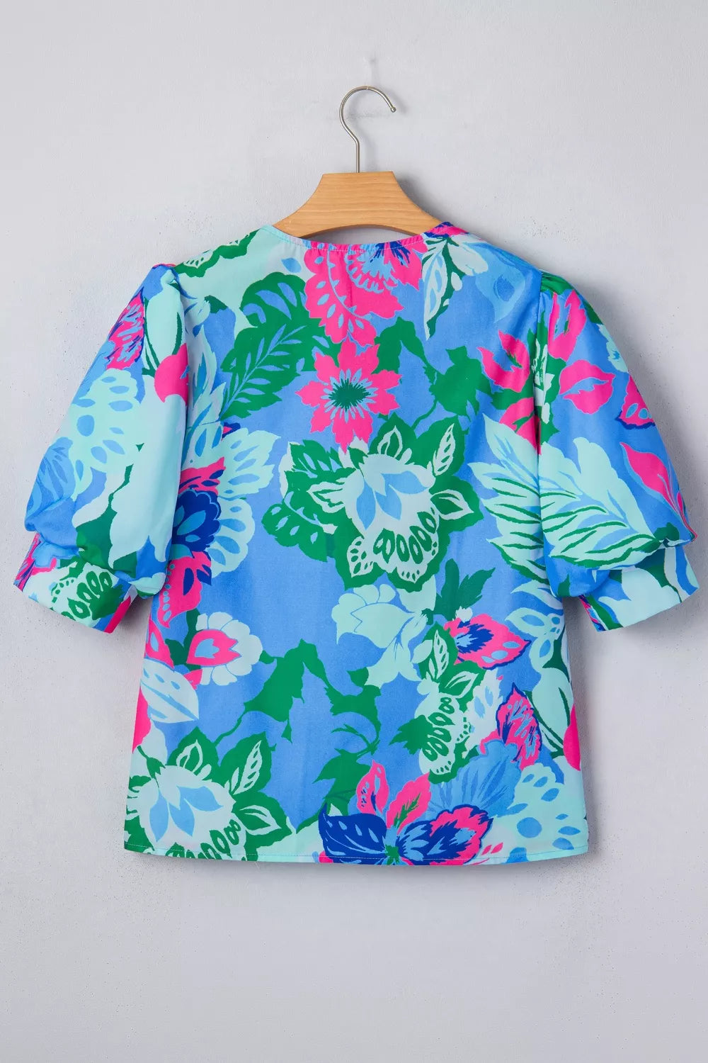 Floral print blouse fabric close up