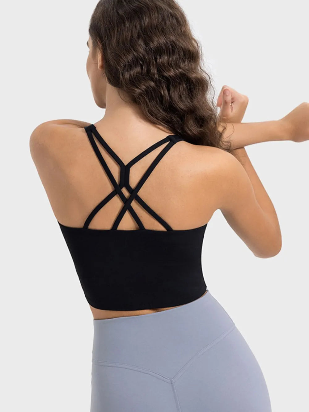 Millennia Crisscross Round Neck Active Tank - Fashorio