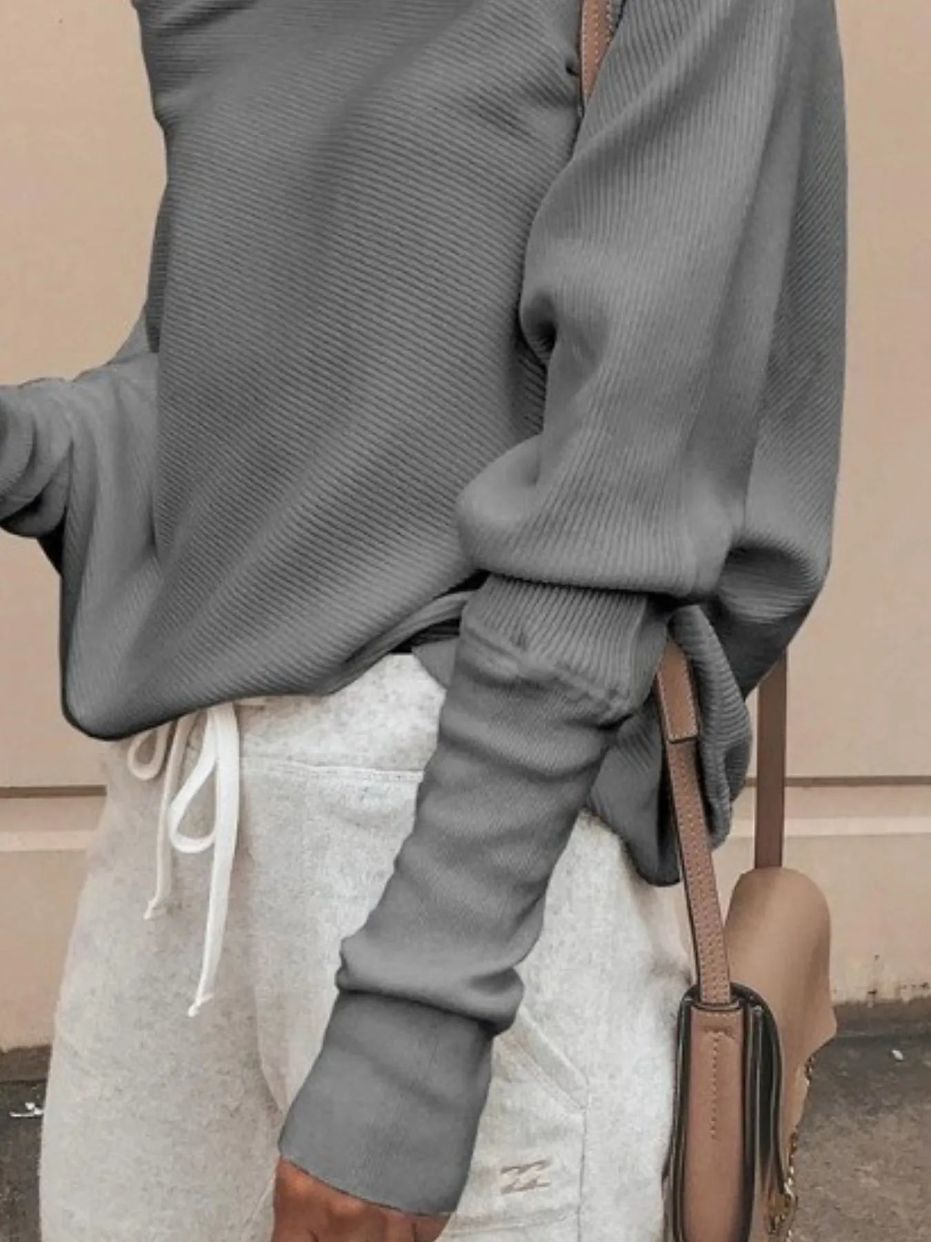 Full Size Single Shoulder Ribbed Knit Top Plus Size - Fashorio