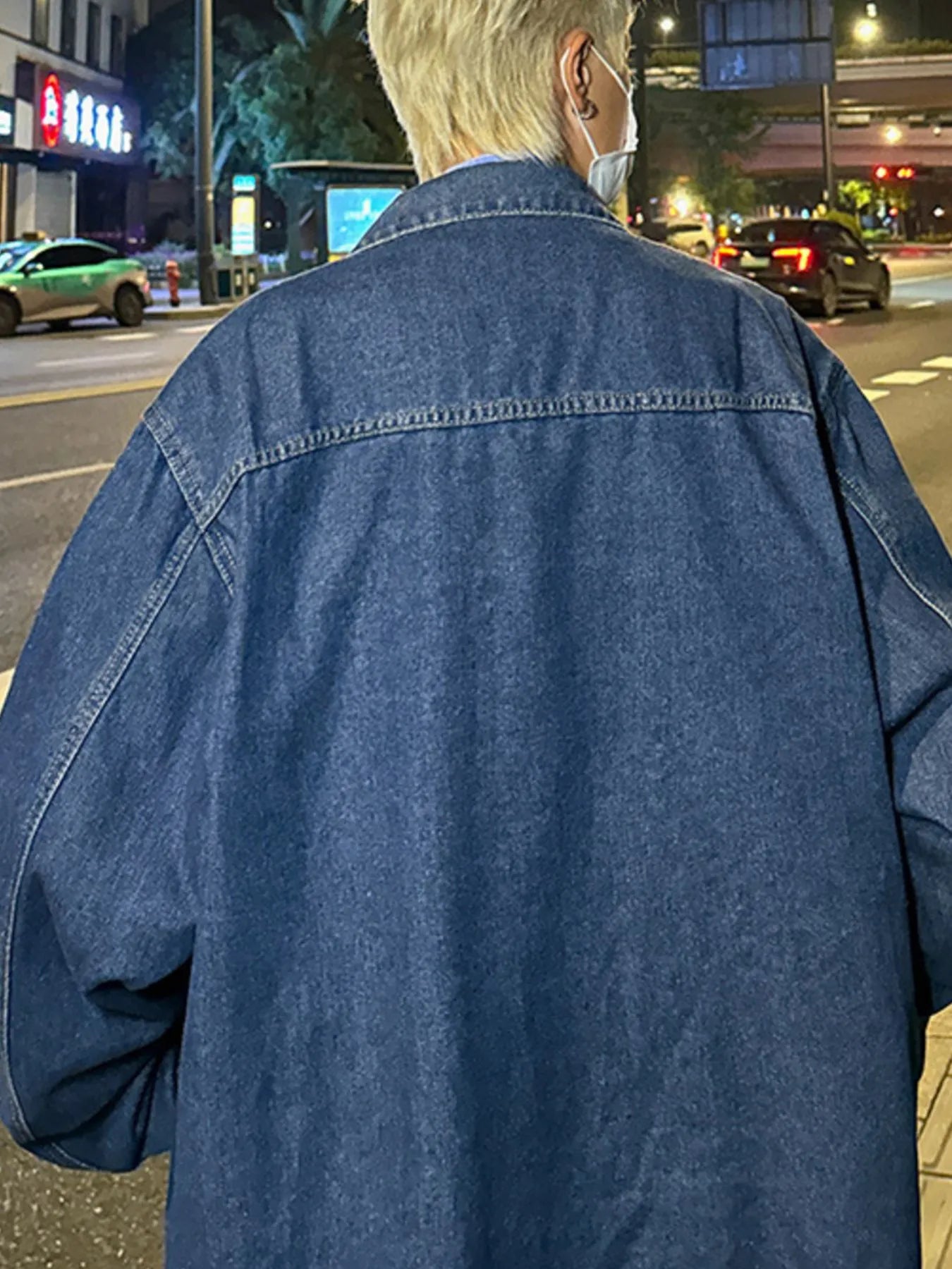Men's Full Size Zip Up Long Sleeve Denim Jacket Plus Size - Fashorio