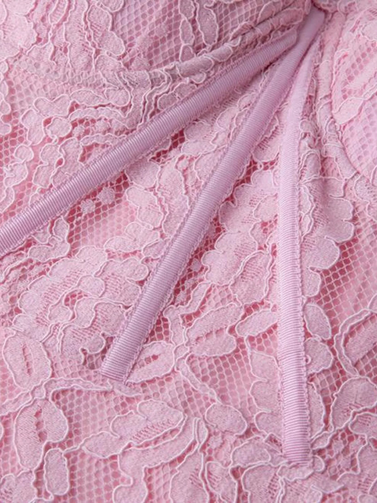 lace long sleeve midi dress fabric close up