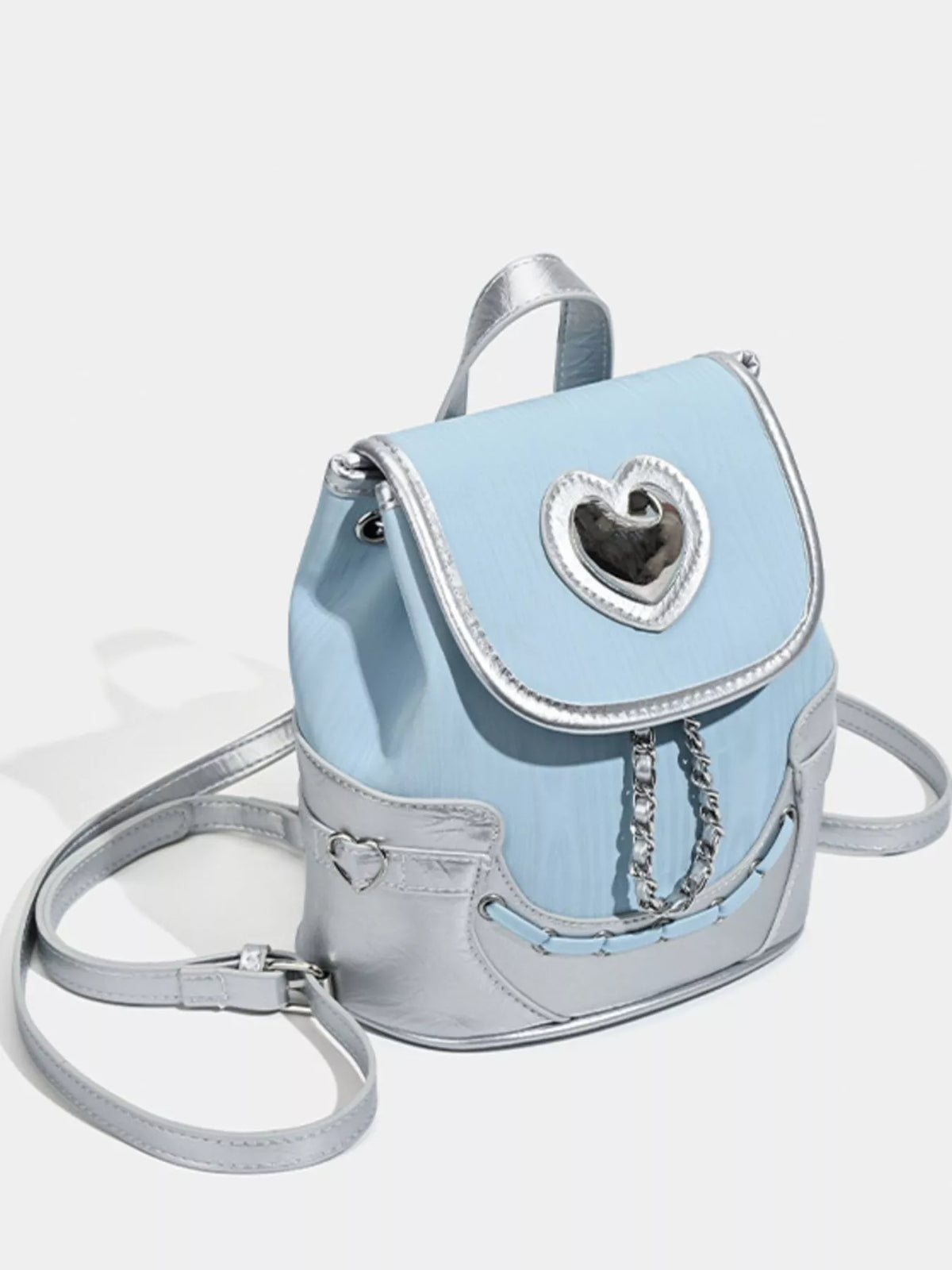 Heart flap mini backpack back view