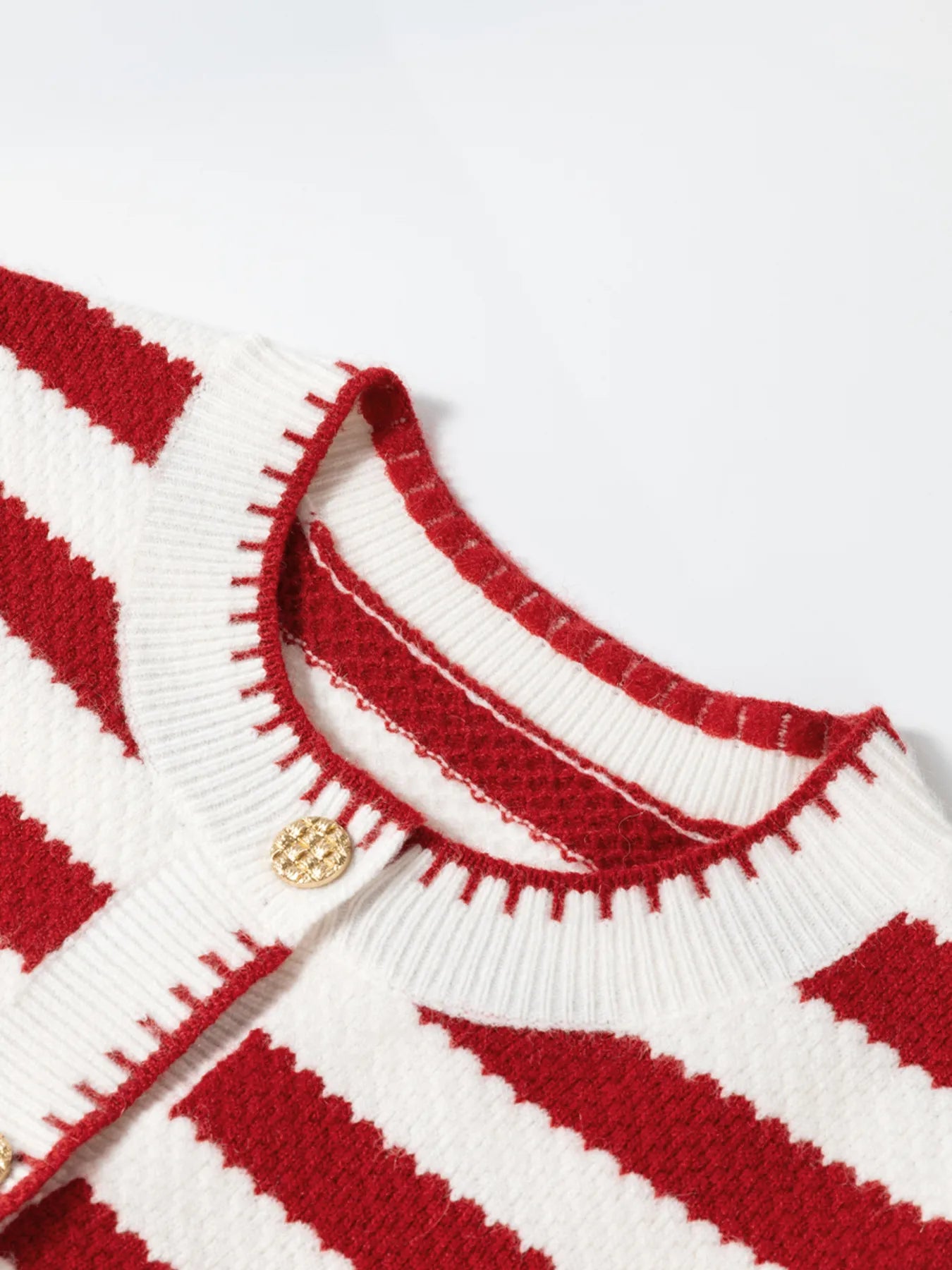 Button Down Striped Long Sleeve Cardigan - Fashorio