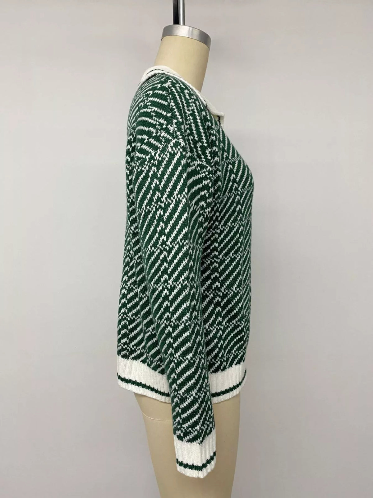 Geometric Pattern Collared Sweater view 7