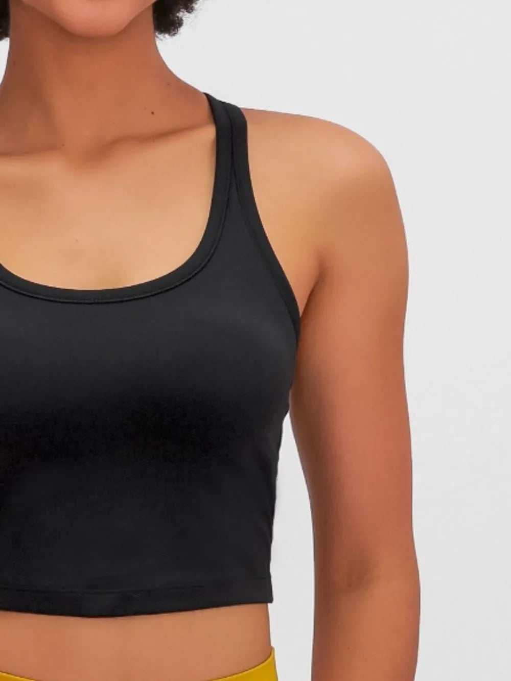 scoop neck padded active tank tank detail