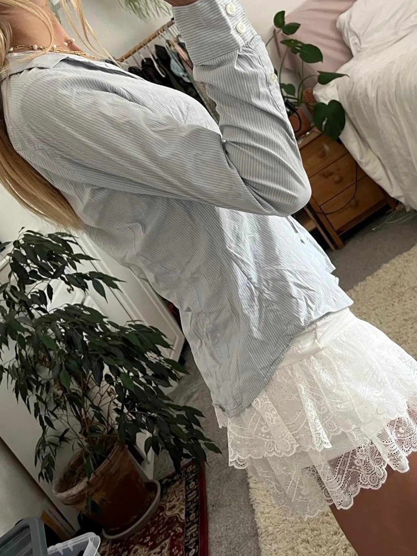 Printed Button-Down Long Sleeve Shirt - Fashorio