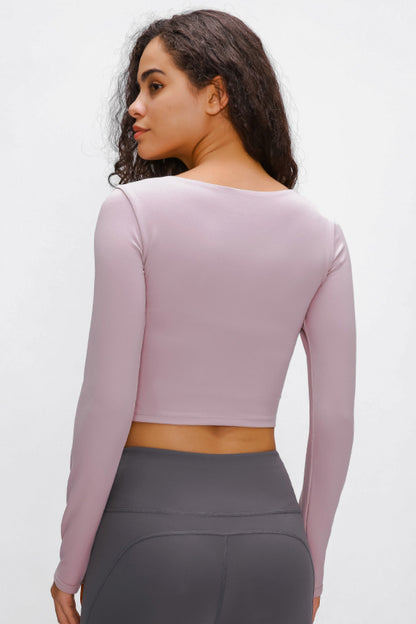 Millennia Long Sleeve Cropped Top With Sports Strap - Fashorio