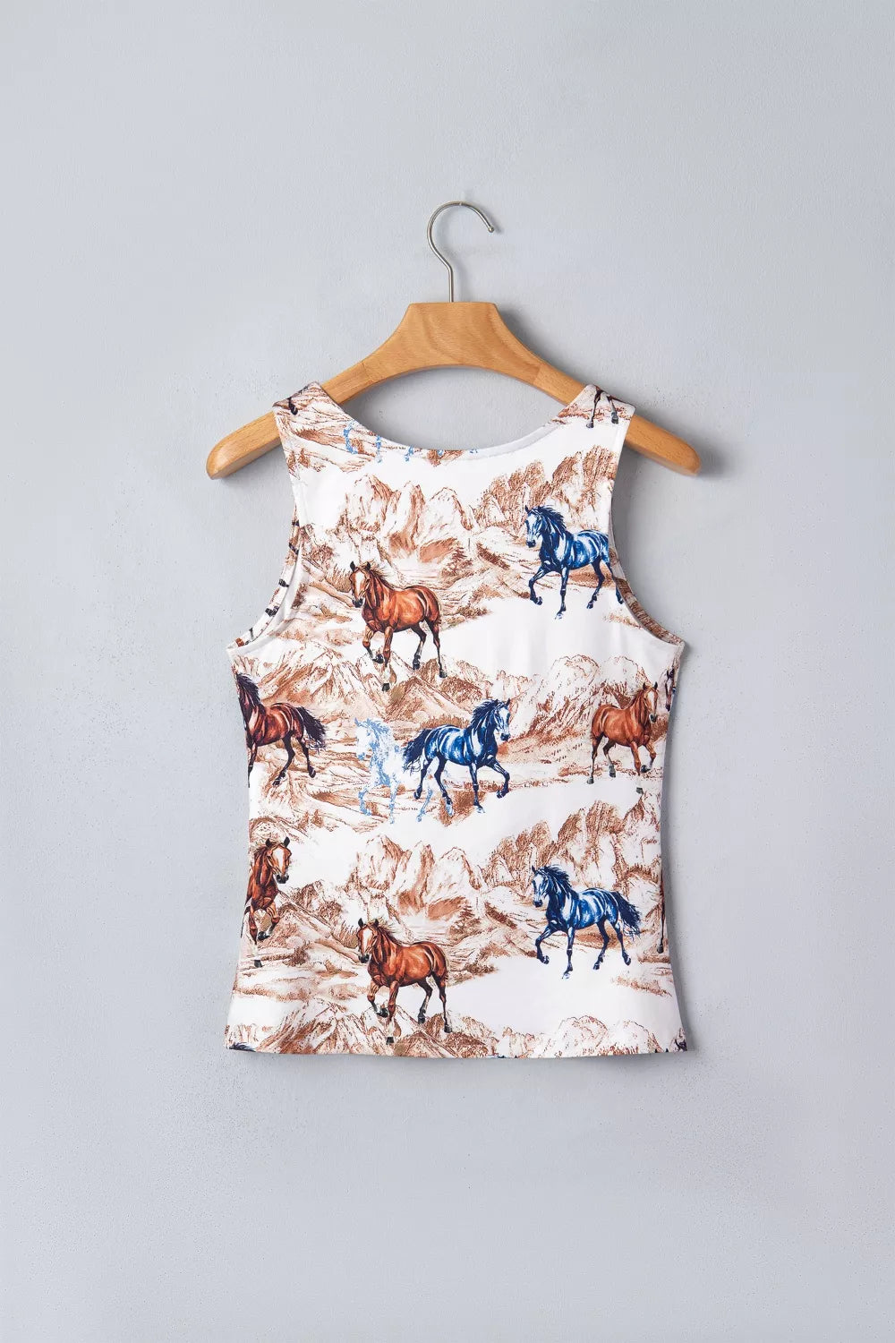 taupe western slim fit tank top side view