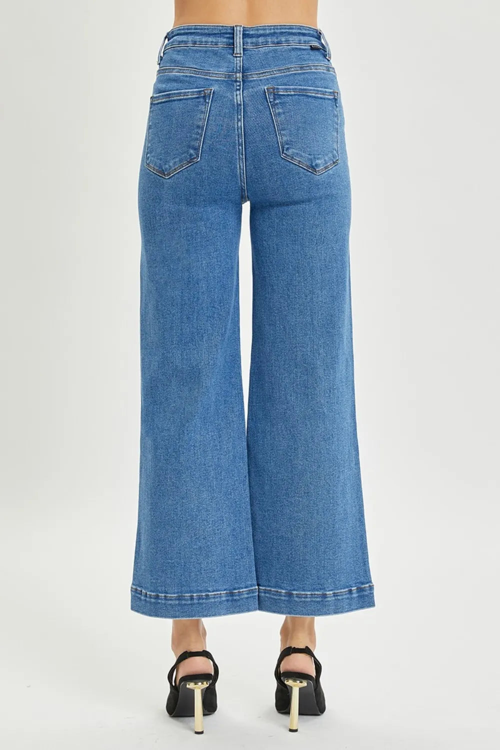 RISEN Full Size High Rise Wide Leg Jeans – Retro Flare Denim - Fashorio