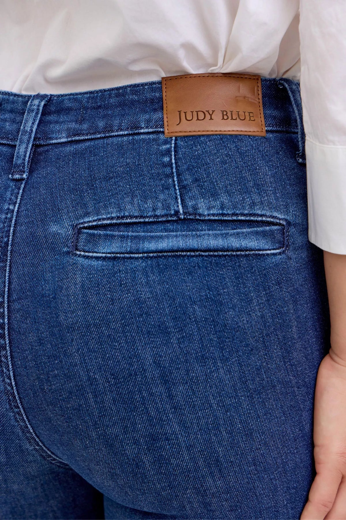 Judy Blue patch pocket flare jeans full length