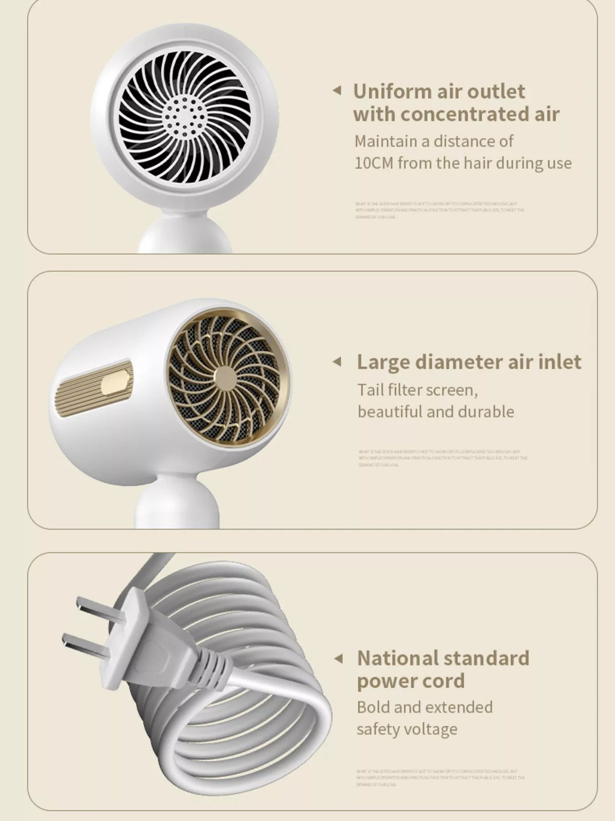 Hand holding compact portable hair dryer